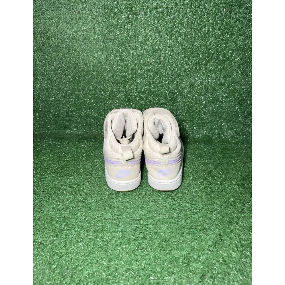 Nike Court Borough Mid 2 Women Size 5.5 Boy 4Y Beige Casual Shoe Comfort Sneaker